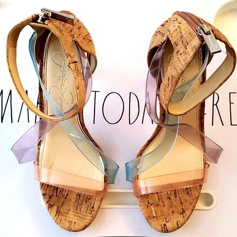 Jessica Simpson cork high heel